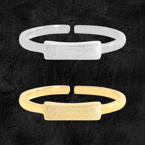 A45907 matte finish square sterling silver s925 ring