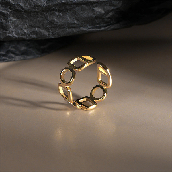 A33416 925 sterling silver hollowed vintage design adjustable ring
