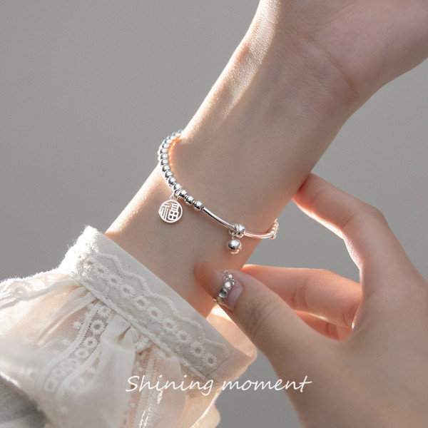 A39746 s925 sterling silver simple charm design elegant bracelet