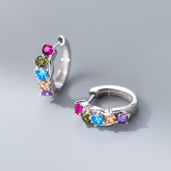 A40898 s925 sterling silver rhinestone elegant earrings
