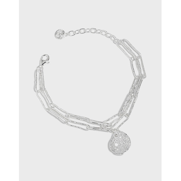 A34308 design minimalist doublelayer chain qualitys925 sterling silver bracelet