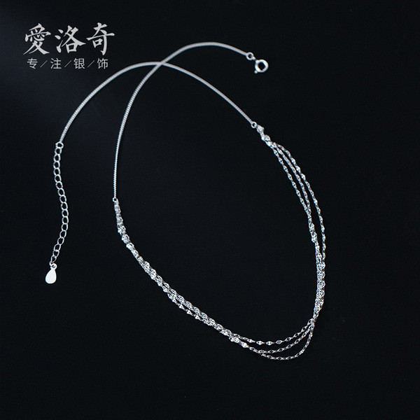 A33063 s925 sterling silver fashion simple layered necklace