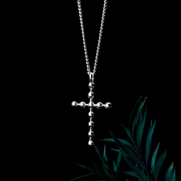 A31182 s925 sterling silver fashion chic cross unique necklace