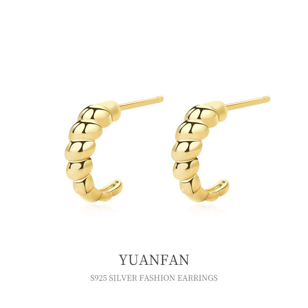 A37799 sterling silver vintage simple twist stud fashion elegant earrings