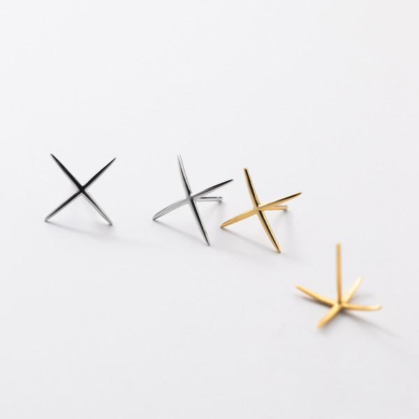 A35521 s925 sterling silver bar simple geometric chic earrings