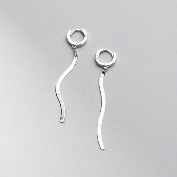 A35908 s925 sterling silver chic simple trendy tassel unique earrings