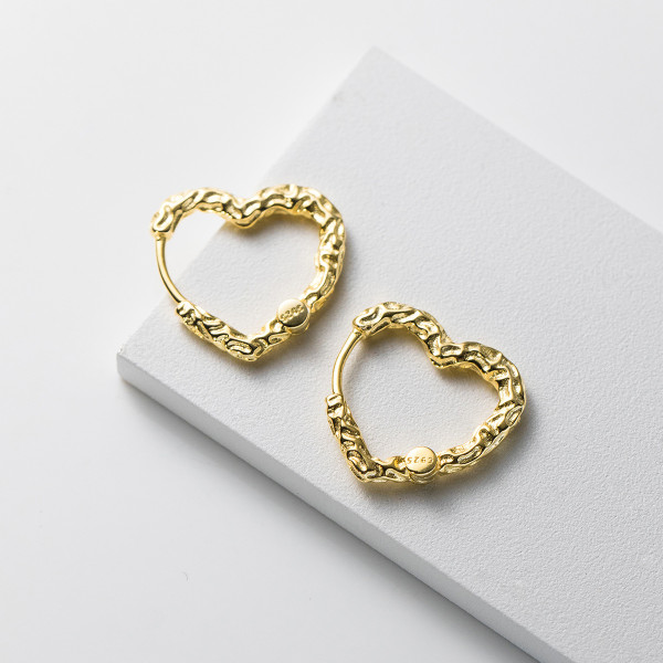 A38765 s925 sterling silver heart sweet design earrings