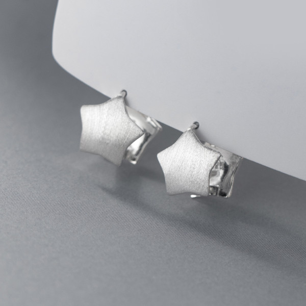 A37910 s925 sterling silver stars design elegant earrings