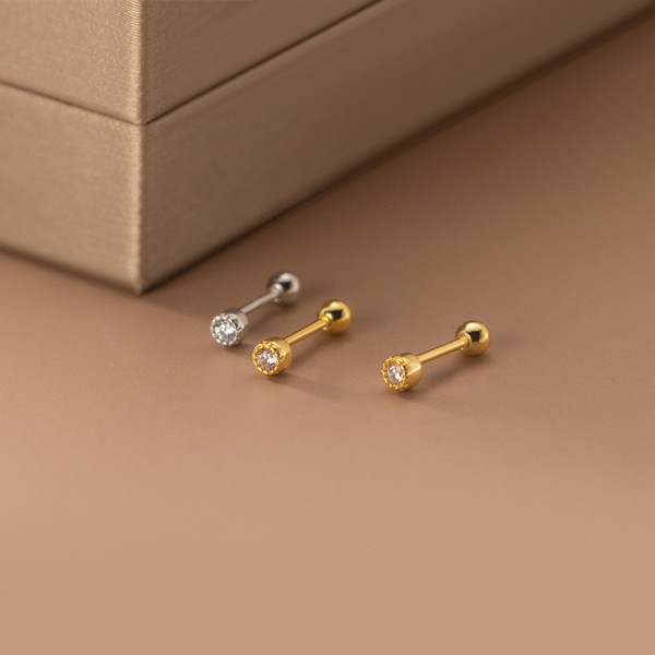 A36709 s925 sterling silver geometric earrings