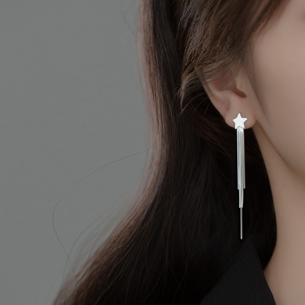 A35513 s925 sterling silver star earrings