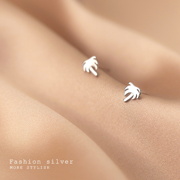A31733 s925 sterling silver coconutpalm earrings
