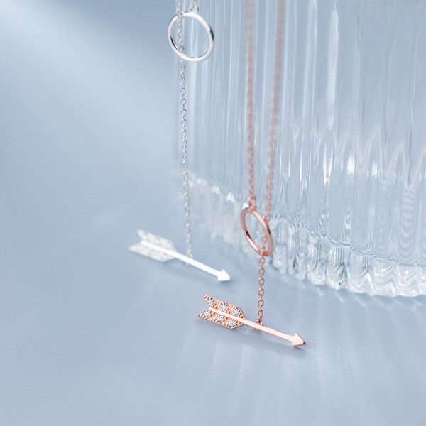 A33053 s925 sterling silver simple rhinestone necklace