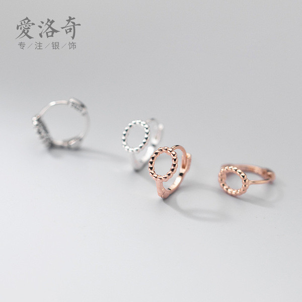 A32242 s925 sterling silver unique chic fashion oval hollowed earrings