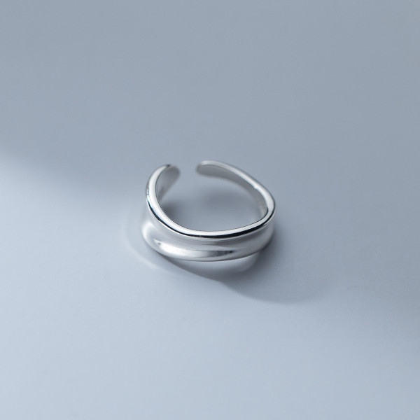 A36266 s925 sterling silver simple chic adjustable ring