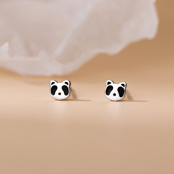 A45188 s925 sterling silver trendy sweet simple bear stud earrings