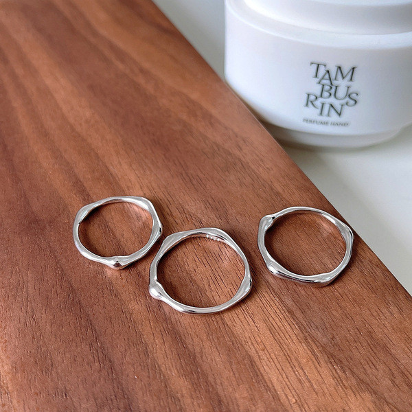A32683 s925 sterling silver metal irregular simple bar ring