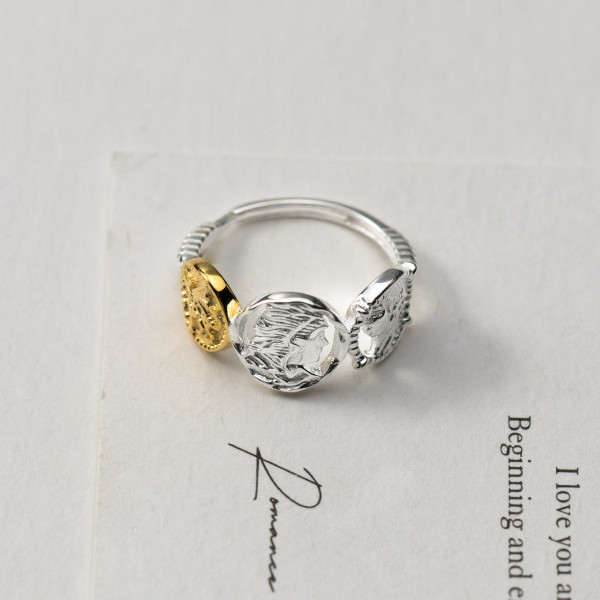 A45040 s925 sterling silver circle hollowed ring