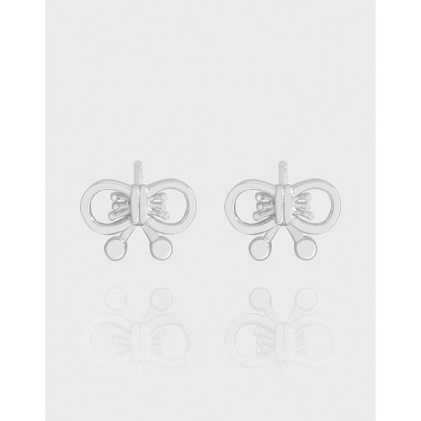 A43664 hollowed butterfly stud sterling silver s925 earrings