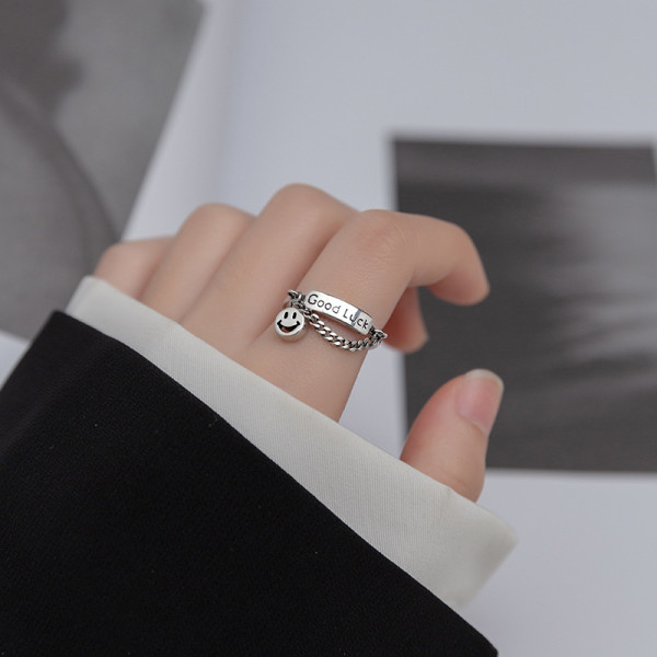 A36307 s925 sterling silver smile ring