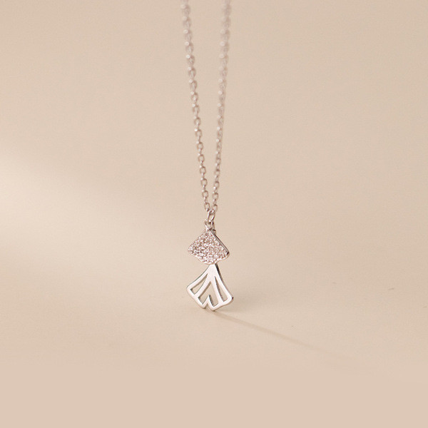 A34133 s925 sterling silver chic rhinestone silver necklace