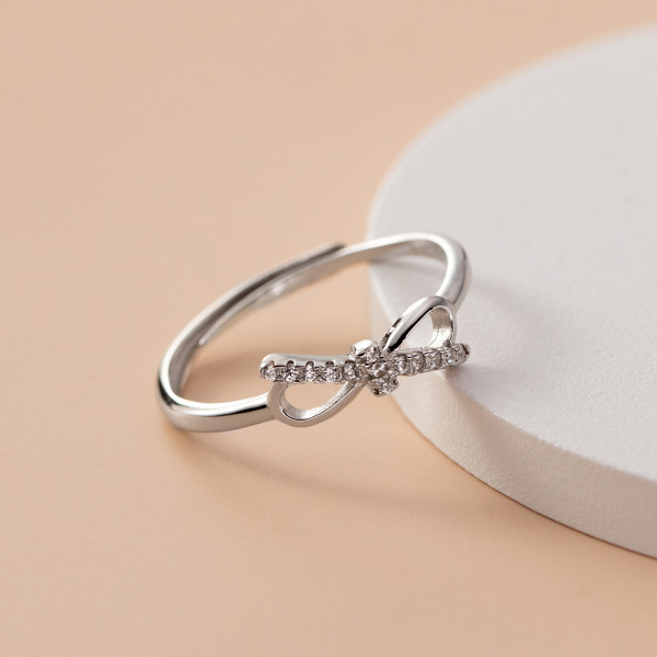 A39809 s925 sterling silver rhinestone butterfly sweet design ring