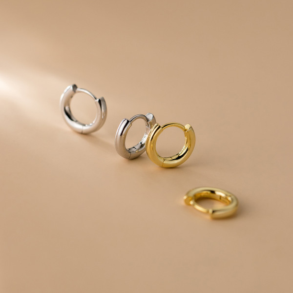A35643 s925 sterling silver chic simple geometric circle unique earrings