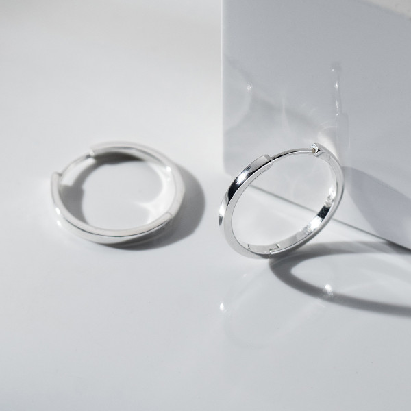 A38516 s925 sterling silver circle simple design elegant earrings