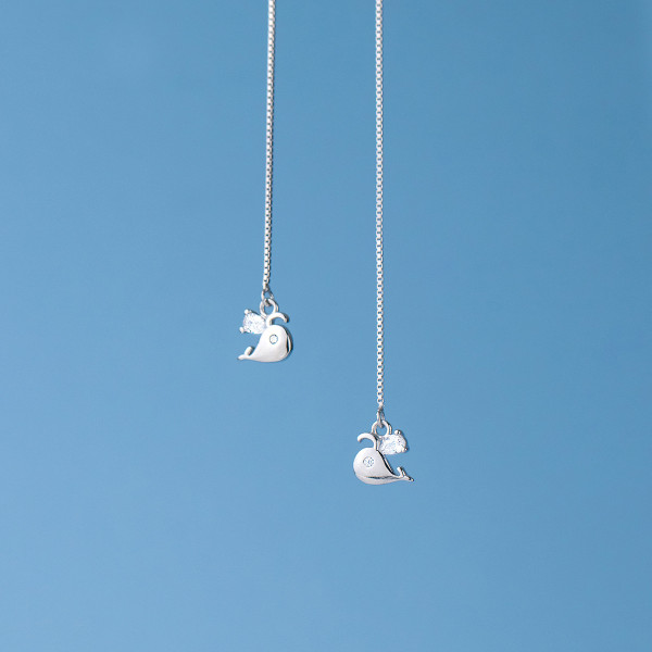 A35502 s925 sterling silver rhinestone string simple small trendy earrings