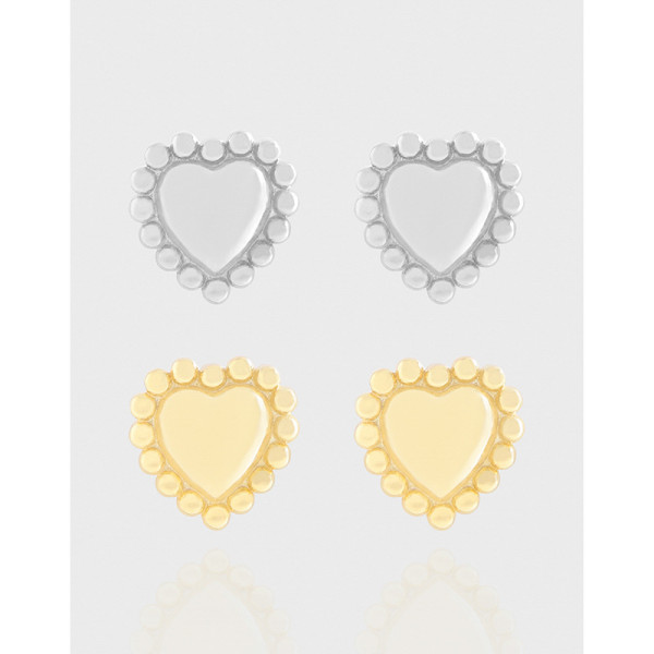 A42639 design simple ball heart stud sterling silver s925 earrings