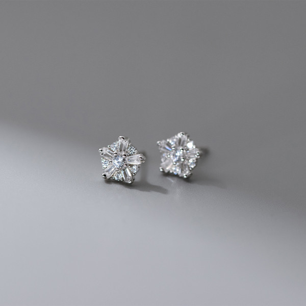 A43116 s925 sterling silver sparkling rhinestone stud fashion earrings