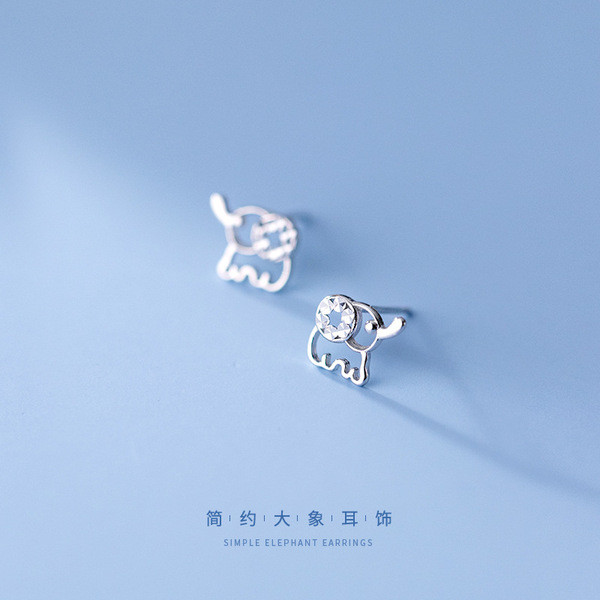 A31779 s925 sterling silver simple cute hollowed chic earrings