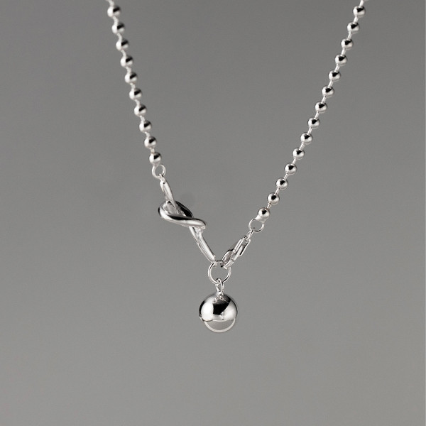 A44251 s925 sterling silver rope simple elegant necklace