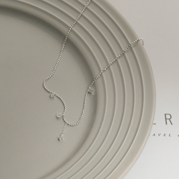 A39123 s925 sterling silver rhinestone teardrop fashion elegant necklace