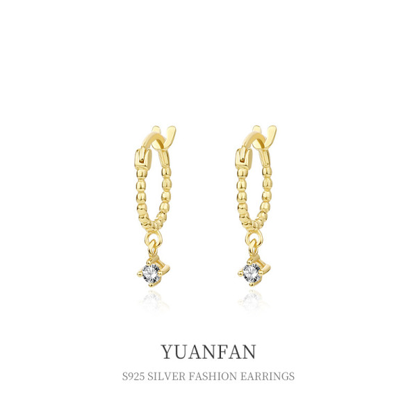 A37096 925 sterling silver unique bead earrings