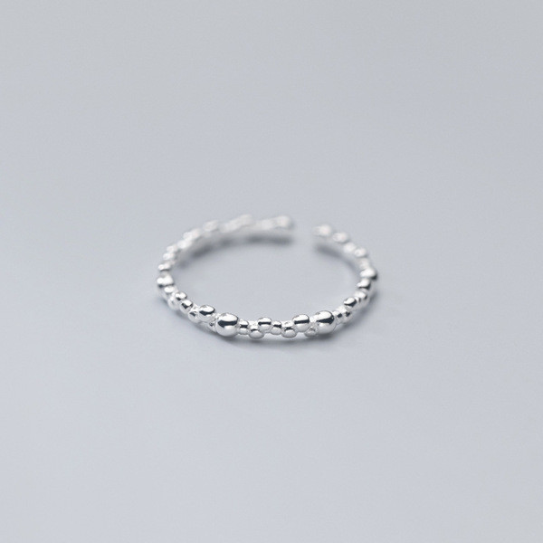 A32163 s925 sterling silver trendy irregular unique adjustable ring