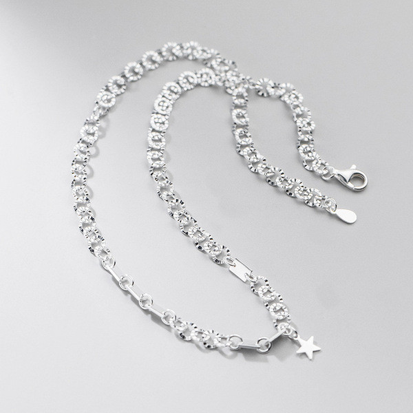 A32390 s925 sterling silver star unique fashion necklace