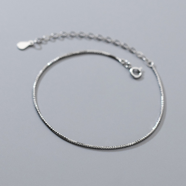 A34973 s925 sterling silver snakechain charm bracelet