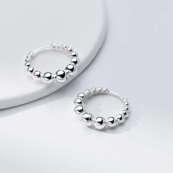 A42215 s925 sterling silver simple earrings