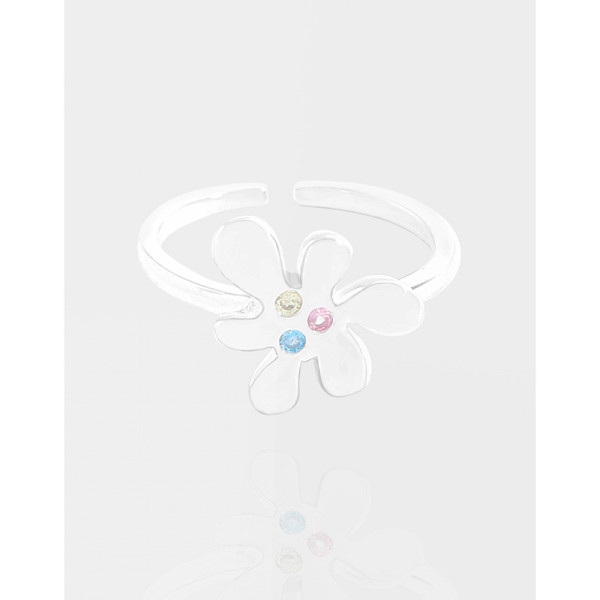 A40978 design colorful cubic zirconia floral sterling silver s925 ring