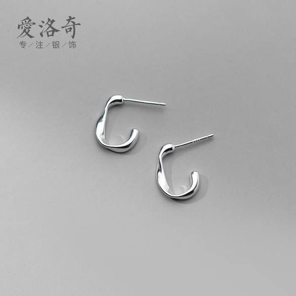 A31814 s925 sterling silver simple chic earrings