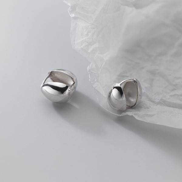 A34759 s925 sterling silver teardrop simple trendy short earrings