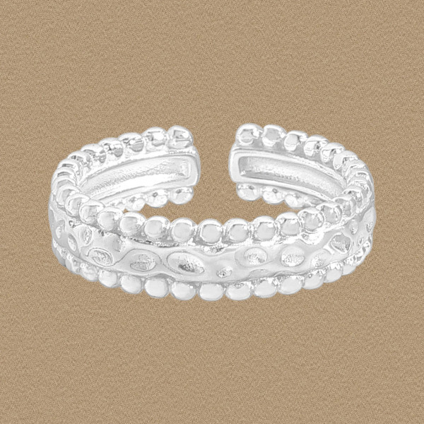 A45902 bead adjustable sterling silver s925 ring