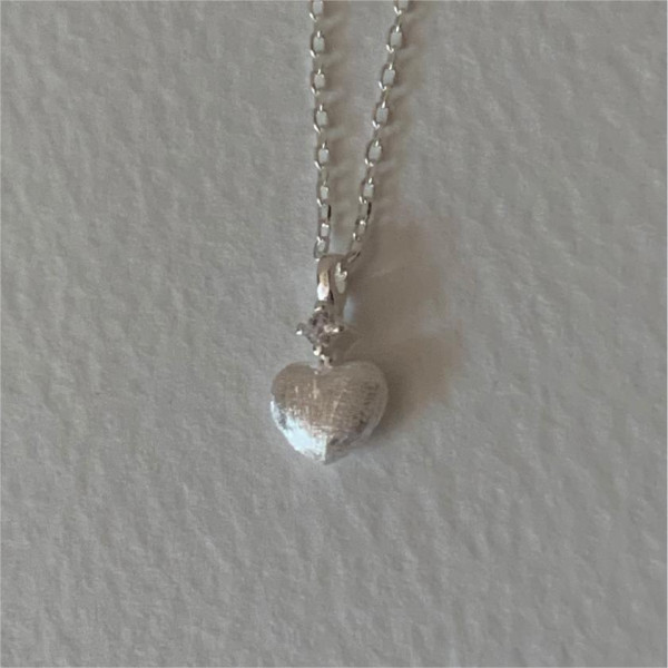 A42268 cubic zirconia heart simple necklace