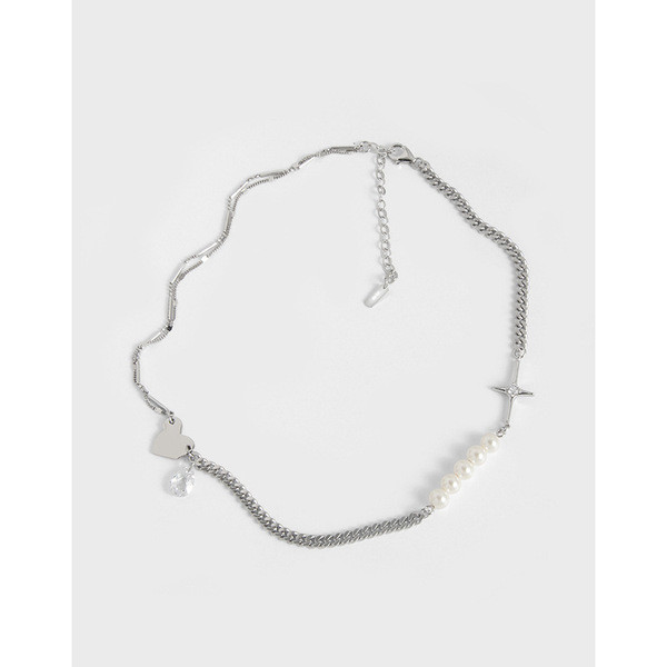 A33317 designrebuild heart cross stackables925 sterling silver necklace choker bracelet