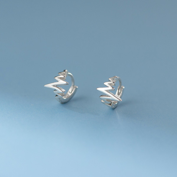 A46158 s925 sterling silver dainty simple weave bar wrinkled ear buckle