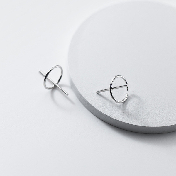 A33673 s925 sterling silver circle earrings