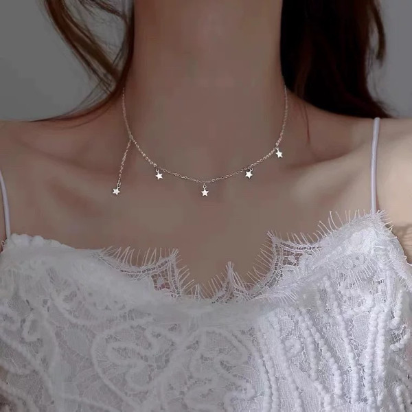 A44941 s925 sterling silver fringe fashion necklace