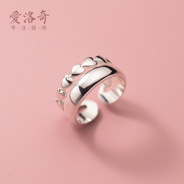 A32153 s925 sterling silver unique fashion chic heart ring