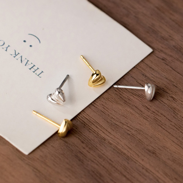 A37079 s925 sterling silver heart earrings