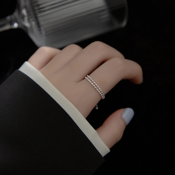A36328 s925 sterling silver chain ring